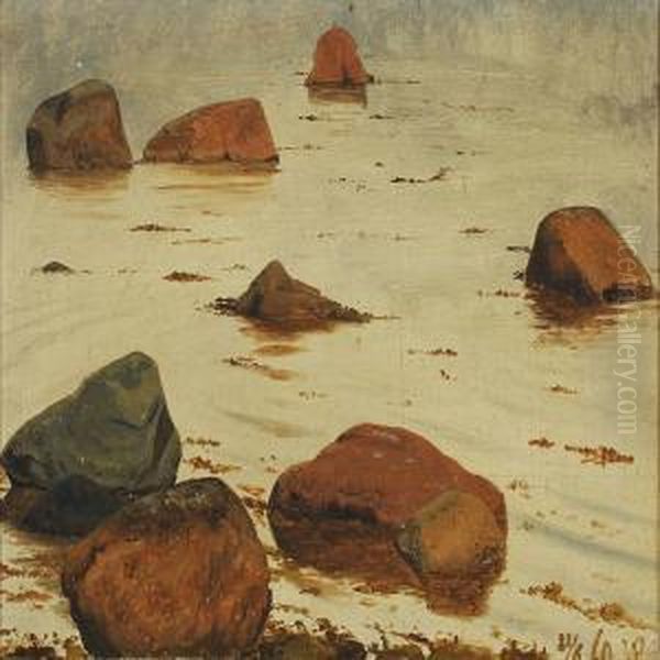 Stones On The Beach Oil Painting by Vilhelm Peter C. Kyhn