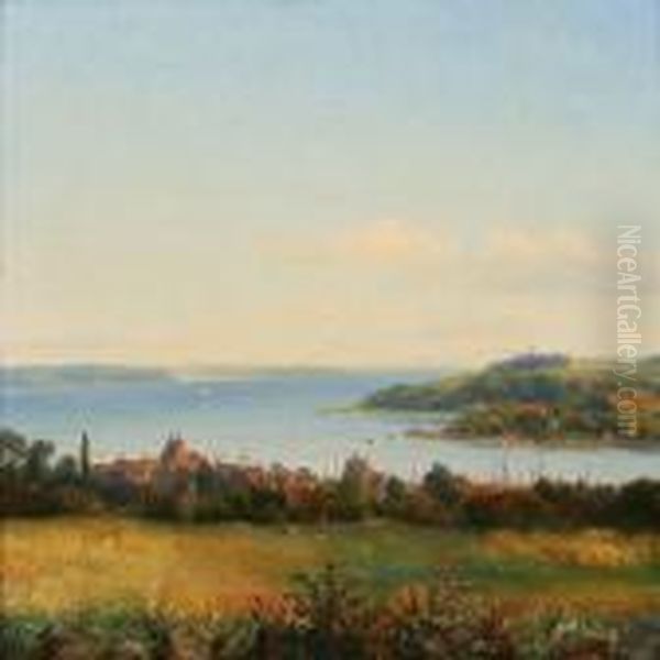 View From Skive Beach Oil Painting by Vilhelm Peter C. Kyhn