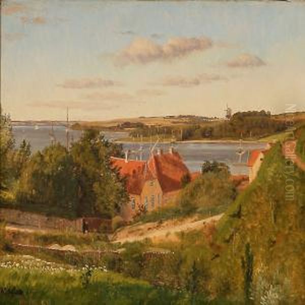 View From Skive, Denmark Oil Painting by Vilhelm Peter C. Kyhn