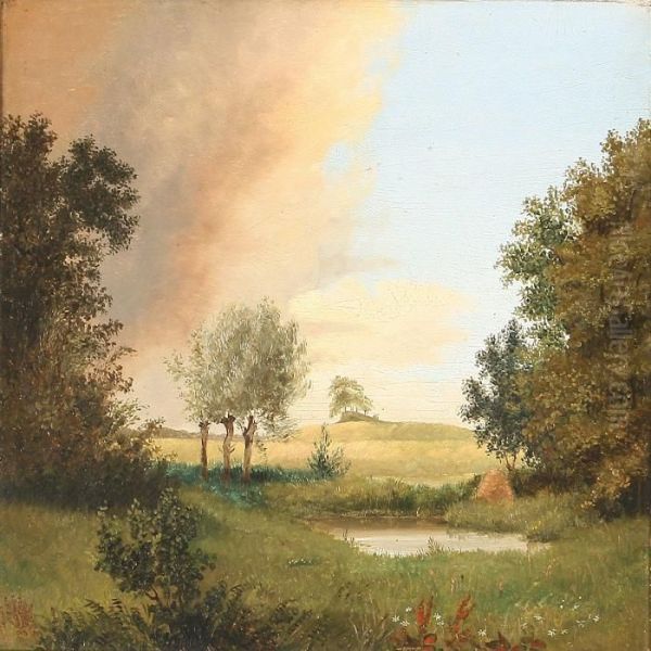 Summer Landscape With A Lake Oil Painting by Vilhelm Peter C. Kyhn