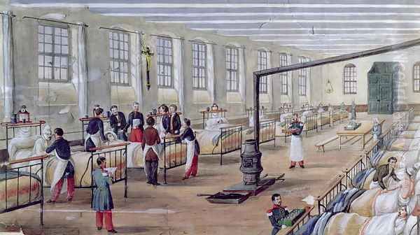 Military Hospital of Val-de-Grace in Paris 1854 Oil Painting by Louis Amable Crapelet