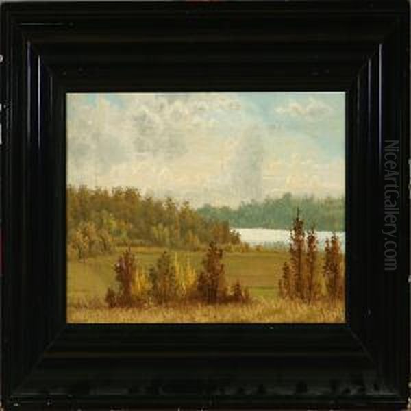 Efteraarslandskab Vedsilkeborg Oil Painting by Vilhelm Peter C. Kyhn