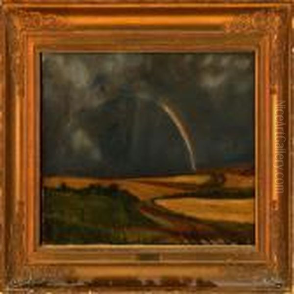 A Rainbow Oil Painting by Vilhelm Peter C. Kyhn