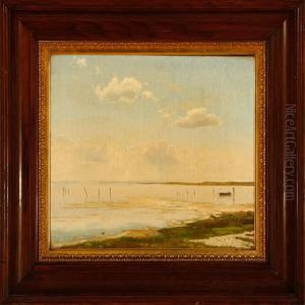 Coastal Scene On A Calm Summer Day Oil Painting by Vilhelm Peter C. Kyhn