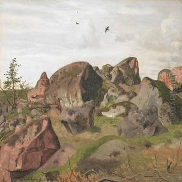 Big Rocks At Rosjo Near Stockholm Oil Painting by Vilhelm Peter C. Kyhn