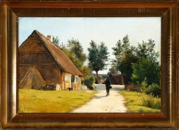 Scenery From Rorvig Village, Denmark Oil Painting by Vilhelm Peter C. Kyhn