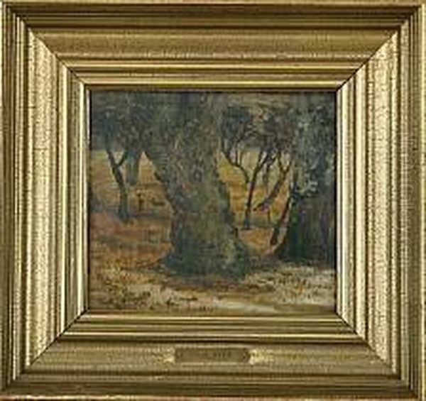 Forest Study Oil Painting by Vilhelm Peter C. Kyhn