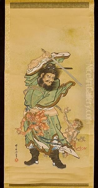 Circa 1882 Oil Painting by Kawanabe Kyosai