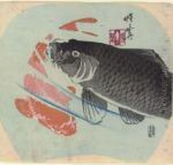 Carp Oil Painting by Kawanabe Kyosai