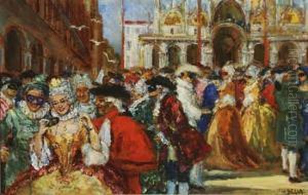 Carnevale A Venezia Oil Painting by Vincenzo La Bella