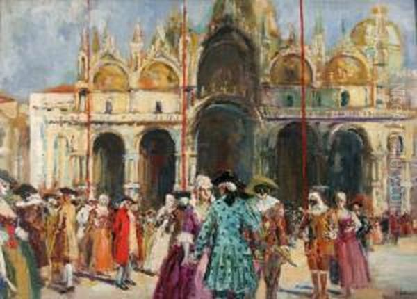 Piazza San Marco Oil Painting by Vincenzo La Bella