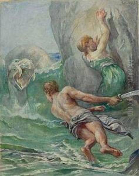 Andromeda Oil Painting by John La Farge