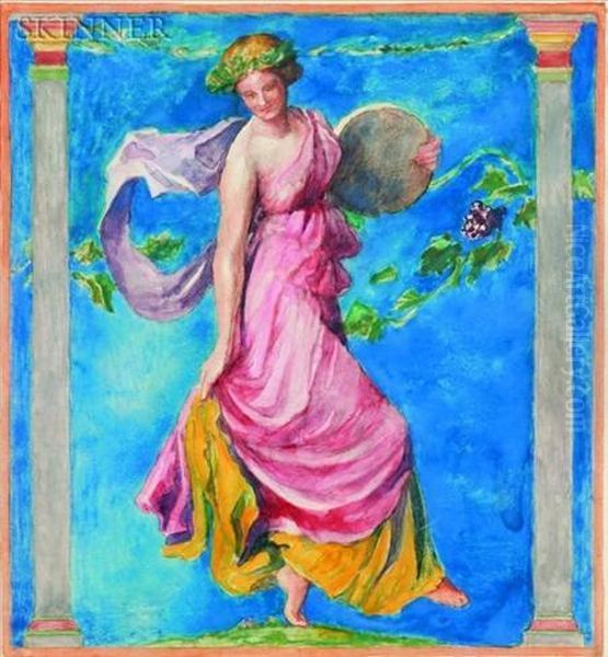 A Bacchante Oil Painting by John La Farge