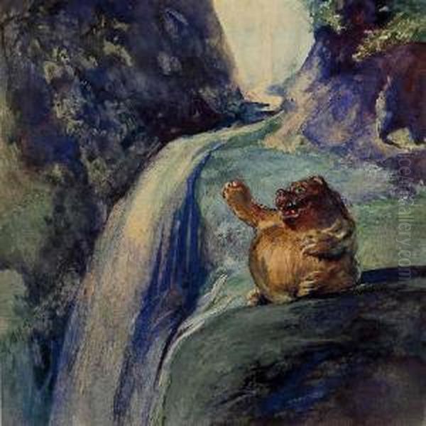 The Uncanny Badger Oil Painting by John La Farge