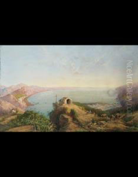 Veduta Panoramica Del Golfo Di Salerno Oil Painting by Gioacchino La Pira