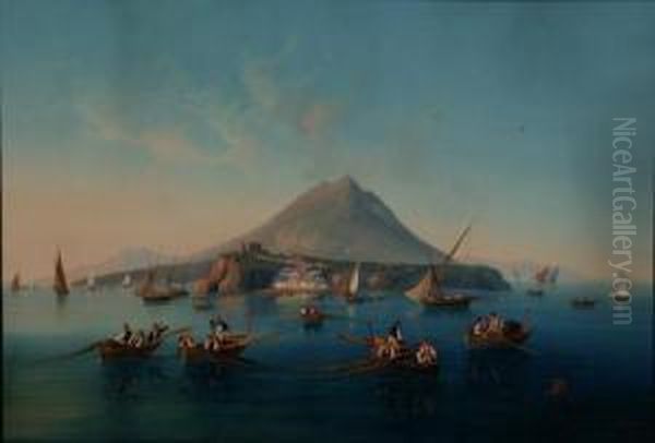 Isola Di Procida Oil Painting by Gioacchino La Pira