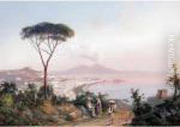 The Bay Of Naples Oil Painting by Gioacchino La Pira