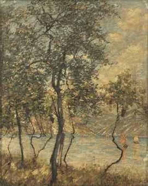 A Brescian Lake Oil Painting by Henry Herbert La Thangue