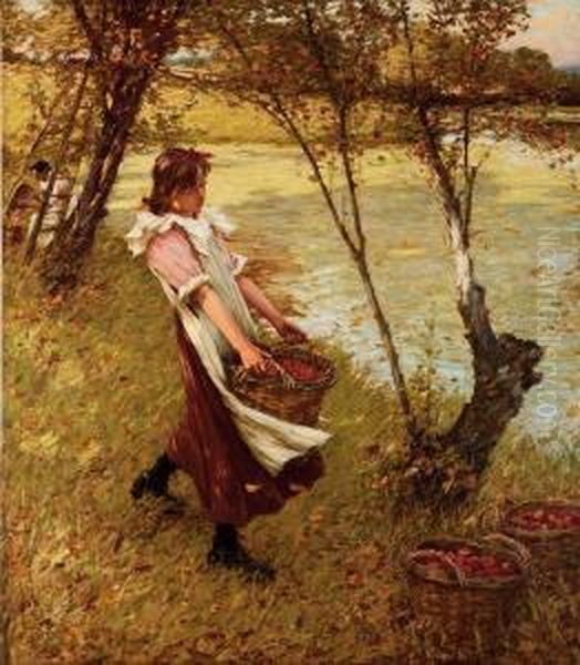 In The Orchards, Haylands, Graffham Oil Painting by Henry Herbert La Thangue