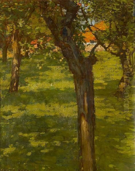 Orchard Study Oil Painting by Henry Herbert La Thangue