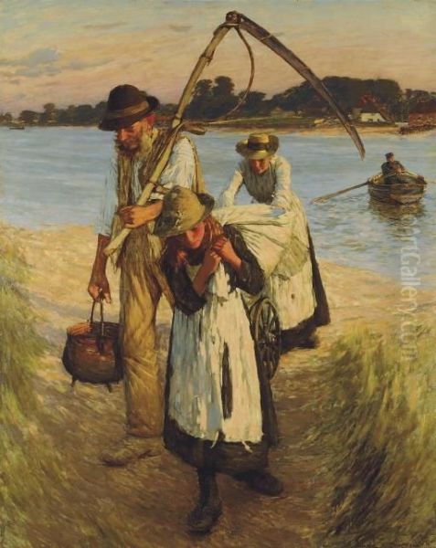 Travelling Harvesters Oil Painting by Henry Herbert La Thangue