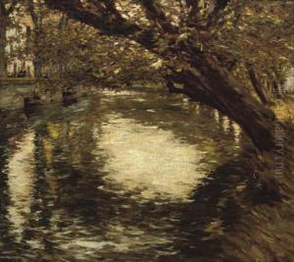 The Trout Stream, Provence Oil Painting by Henry Herbert La Thangue