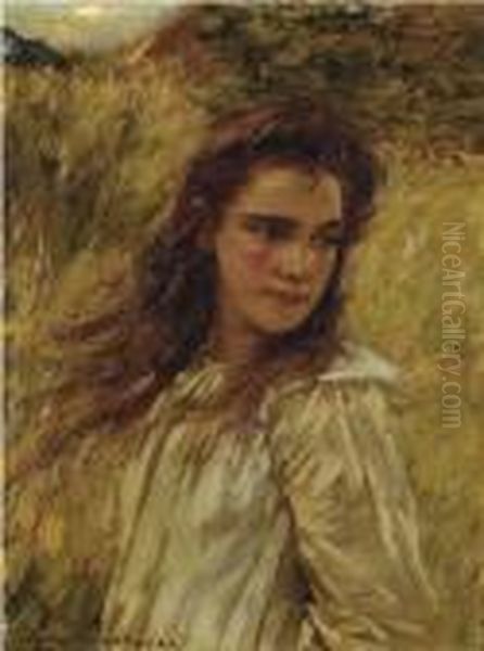 A Young Girl Oil Painting by Henry Herbert La Thangue