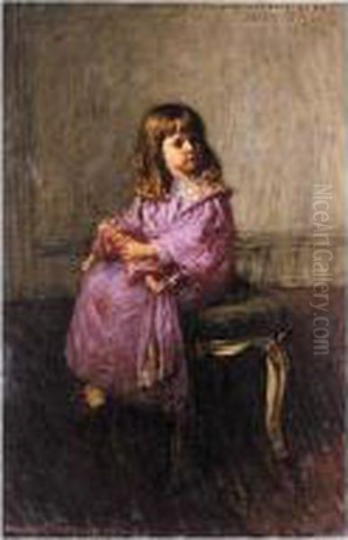 Portrait Of Margaret Frances Greaves Oil Painting by Henry Herbert La Thangue