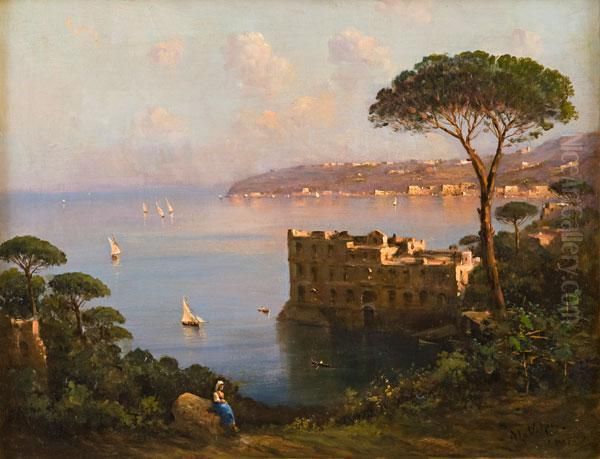 Veduta Del Golfo Di Napoli Oil Painting by Alessandro la Volpe