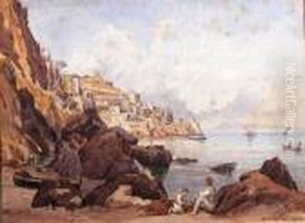 Amalfi Oil Painting by Alessandro la Volpe