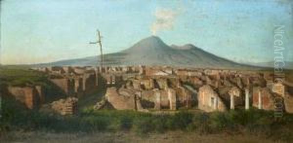 Vue De Pompei Oil Painting by Alessandro la Volpe