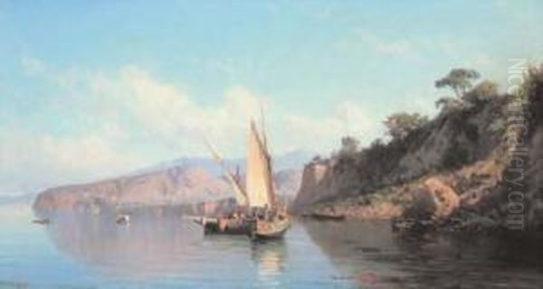 Pescatori Sulla Costiera Sorrentina Oil Painting by Alessandro la Volpe