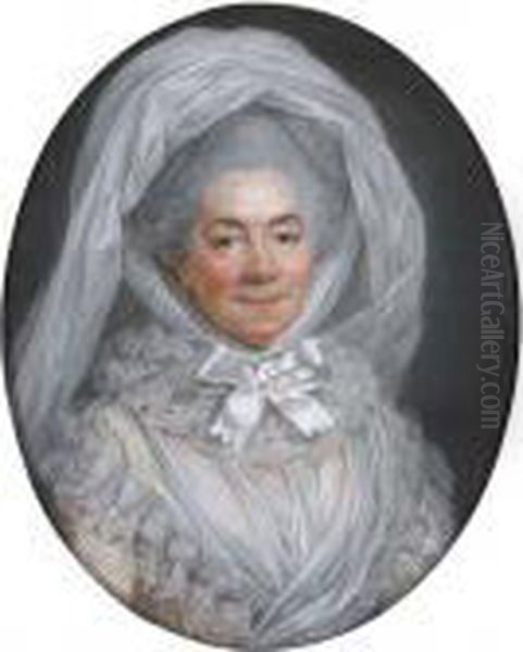 Portrait Presume De Madame Poisson, Mere De Madame De Pompadour Oil Painting by Adelaide Labille-Guyard