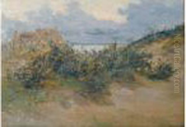 Maisons Au Bord De La Cote Oil Painting by Eugene Leon Labitte