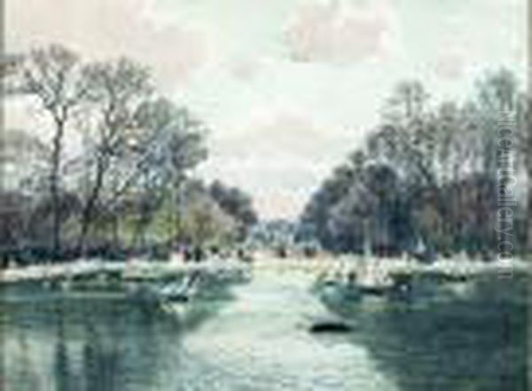 Le Bassin Des Tuileries Oil Painting by Edme Emile Laborne