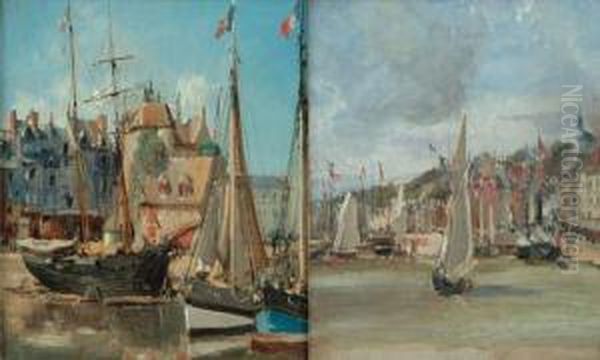  Vues D'honfleur  Oil Painting by Edme Emile Laborne