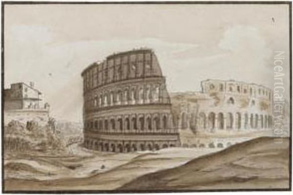 Eight Views Of Rome Oil Painting by Carlo Labruzzi