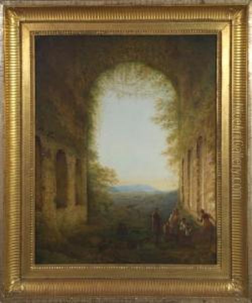 La Sosta Alla Fonte Oil Painting by Carlo Labruzzi