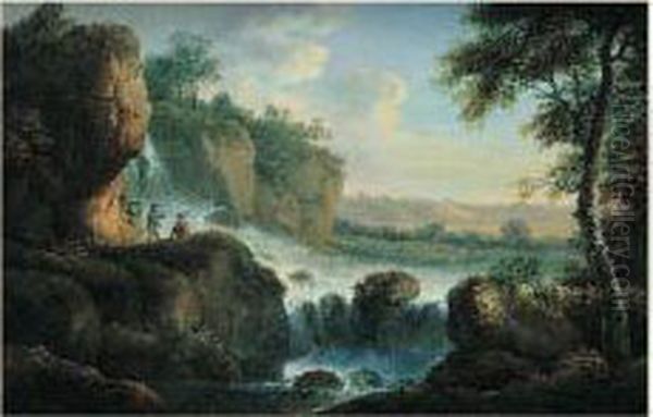 Paysage De Cascade Oil Painting by Carlo Labruzzi