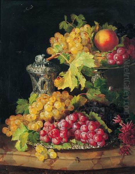 Still Life With Grapes Oil Painting by Andreas Lach