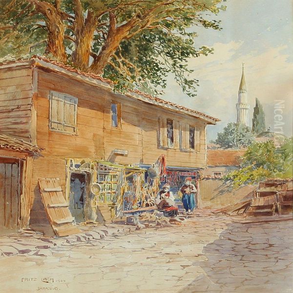 View From Sarajevo Oil Painting by Fritz Lach