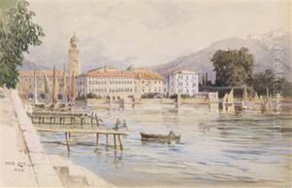 A Motiffrom Riva On Gardasee Oil Painting by Fritz Lach