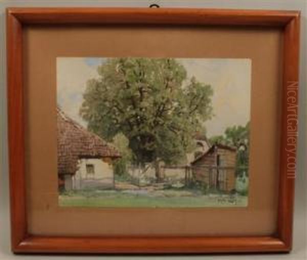 Hauser In Grafendorf Beifriesach Oil Painting by Fritz Lach