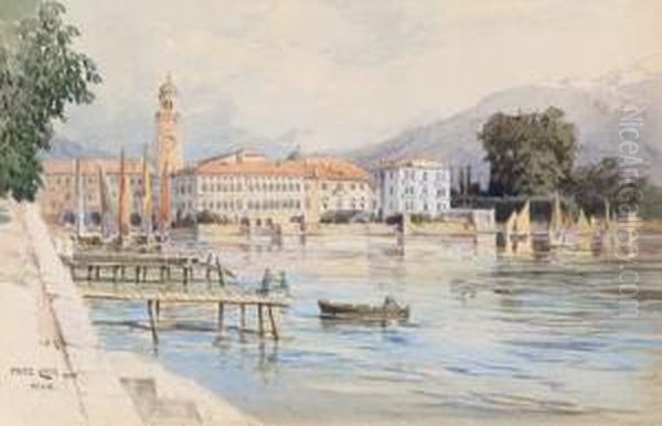 Riva Am Gardasee Oil Painting by Fritz Lach