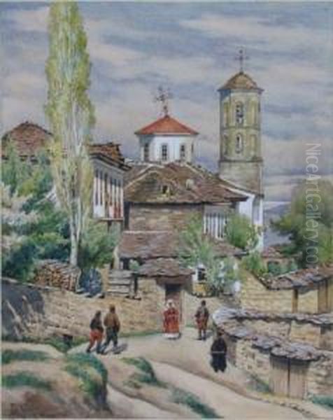 Krusevo In Makedonien Oil Painting by Fritz Lach