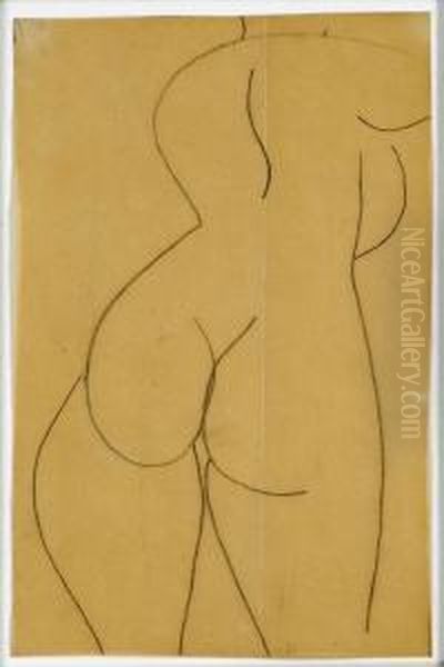 Laschaise : Female Nude Study Oil Painting by Gaston Lachaise