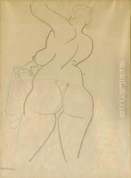 Standing Female Nude Oil Painting by Gaston Lachaise