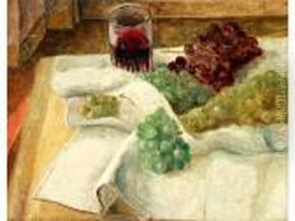 Nature Morte Au Raisin Oil Painting by Jean Lachaud