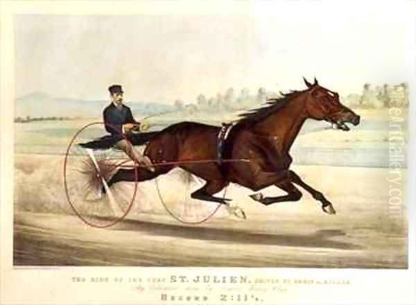 The King of the Turf St Julien driven by Orrin A Hickok Oil Painting by Currier