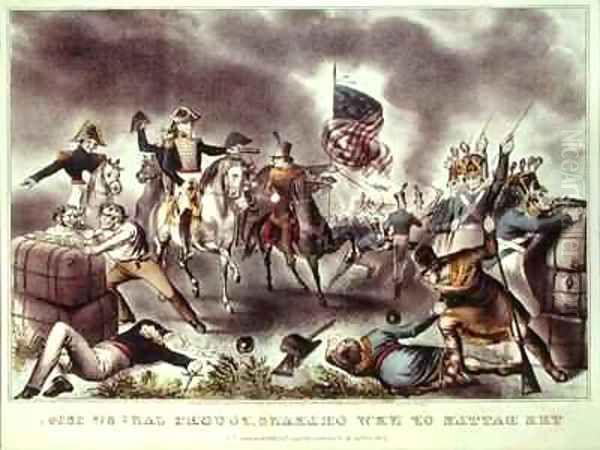 The Battle of New Orleans Oil Painting by Currier